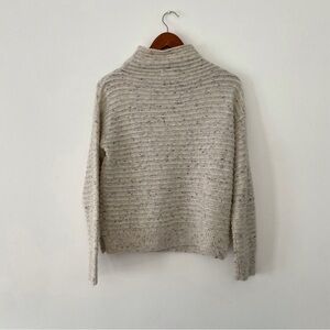 Madewell mockneck wool blend cream white slit sweater women’s size s